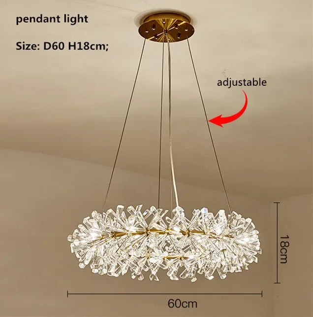 Afralia™ Crystal Flower Chandelier: Modern Nordic Luxury LED Ceiling Lamp for Living Room