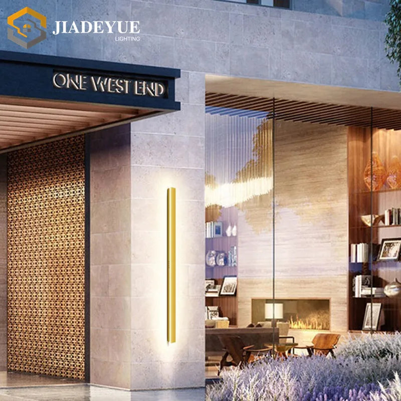 Afralia™ Golden Modern Outdoor LED Wall Light - IP65 Waterproof Garden Lighting