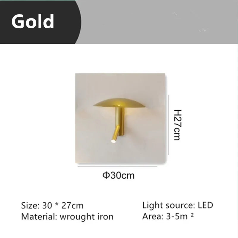 Afralia™ Mushroom Umbrella Wall Lamp: Nordic Minimalist Bedroom Living Room LED Light