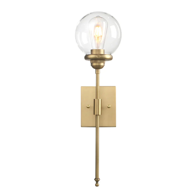 Afralia™ Mid-Century Modern Vanity Light Sconce, Antique Brass Finish Glass Globe