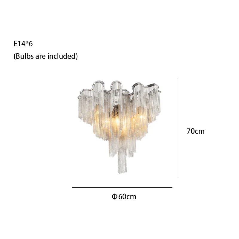 Afralia™ Luxury Tassels Ceiling Chandelier Dimmable Lights for Bedroom Decoration