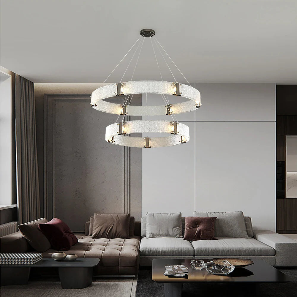 Afralia™ Gold LED Chandelier for Luxe Living Room Lighting