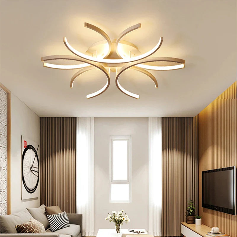 Afralia™ Luxury LED Ceiling Lights with Remote Dimming for Living Room, Bedroom, Kitchen