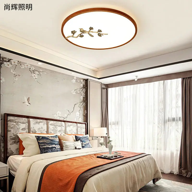 Afralia™ Chinese Style LED Ceiling Lamp, Ultra-Thin Round Design for Living Room and Bedroom