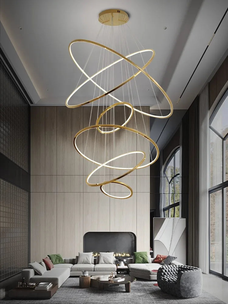 Afralia™ Stainless Steel Ring Pendant Light Modern Minimalist Chandelier