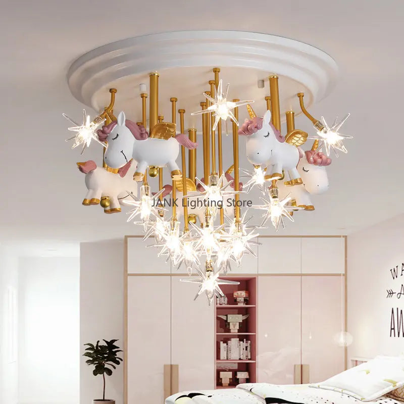 Afralia™ Pegasus Soldier Kids Ceiling Lamp LED Eye-Care Bedroom Decor