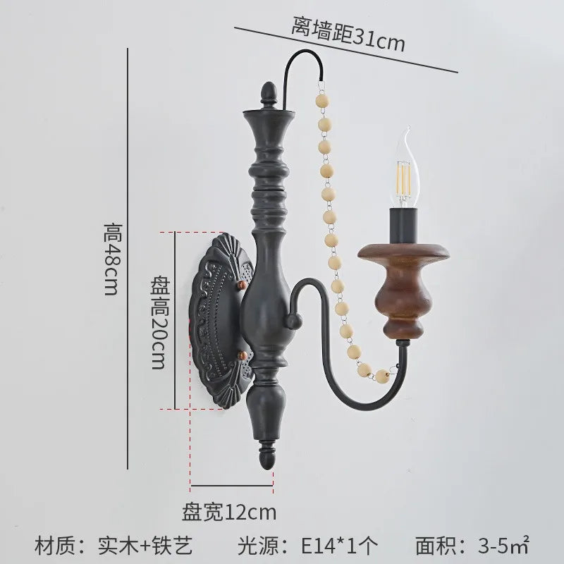 Afralia™ LED E14 Romantic Wooden Wall Lamp for Bedroom and Corridor