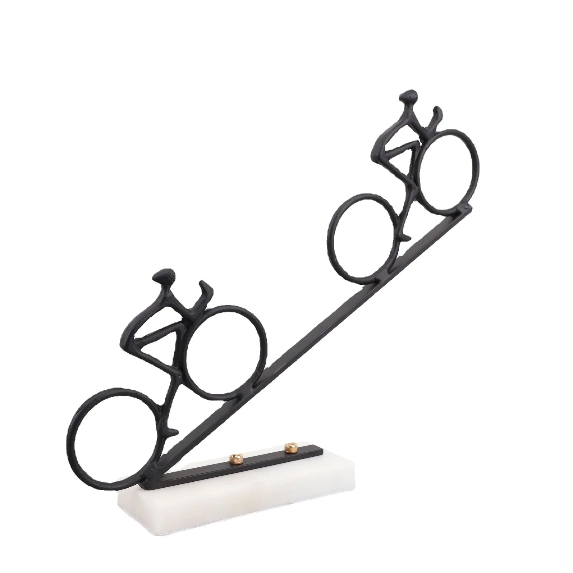 Afralia™ Metal Handcrafts Mountain Bike Figure Sculpture Home Decor