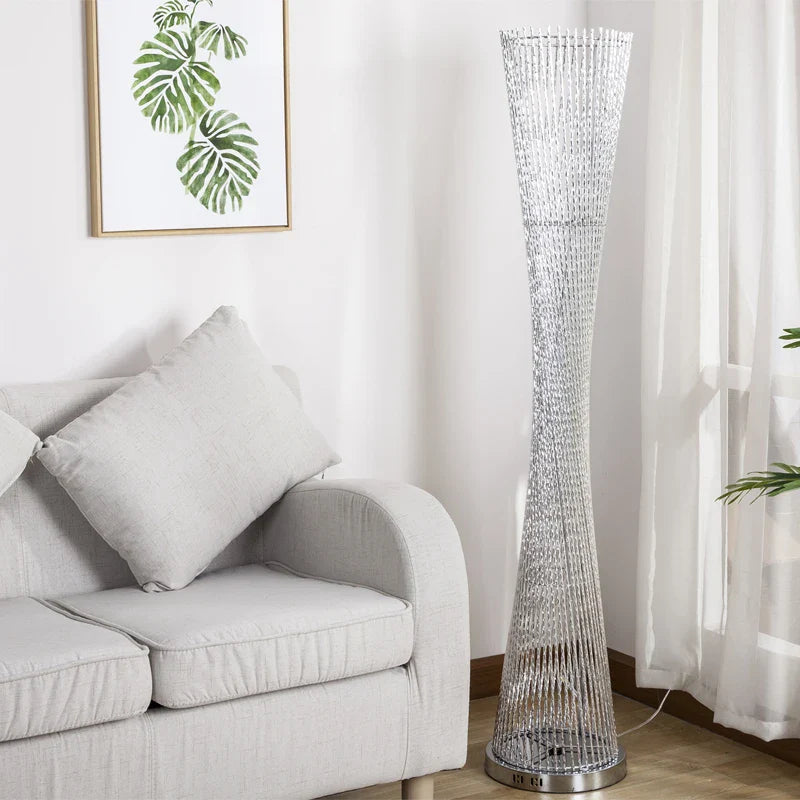Afralia™ Aluminum Tower Floor Lamp for Living Room Decor，Modern LED Standing Light Stand