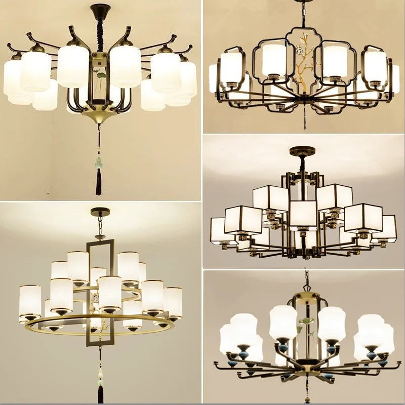 Afralia™ Retro Chandelier Ceiling Light for Living Room Bedroom Dining Room Lighting