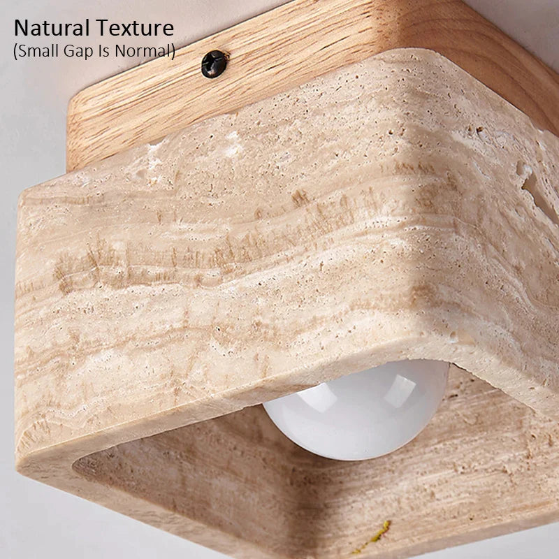 Afralia™ Retro Style Yellow Cave Stone Ceiling Light for Bedroom & Living Room