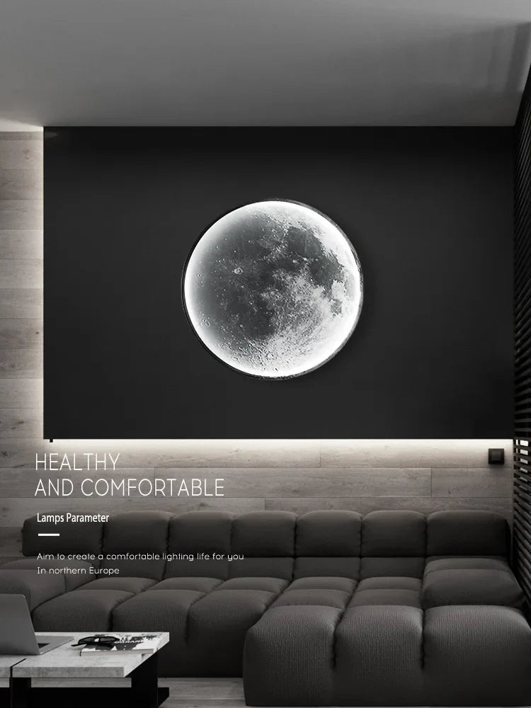 Afralia™ Moon Wall Lamp: Modern Simple Art Decoration for Living Room, Bedroom & Aisle