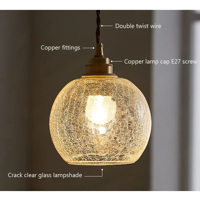 Afralia™ Glass Pendant Light: Nordic Dining Room Retro Lamp, Creative Minimalist Design