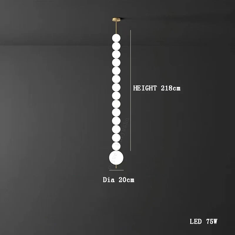 Afralia™ Modern Magic Bean Brass White Ball LED Ceiling Chandelier