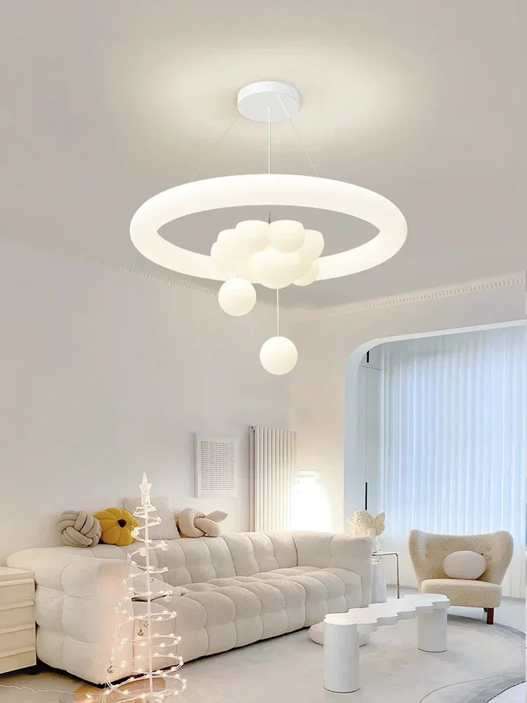 Afralia™ White Bubble Cloud LED Ceiling Lamp for Children's Room