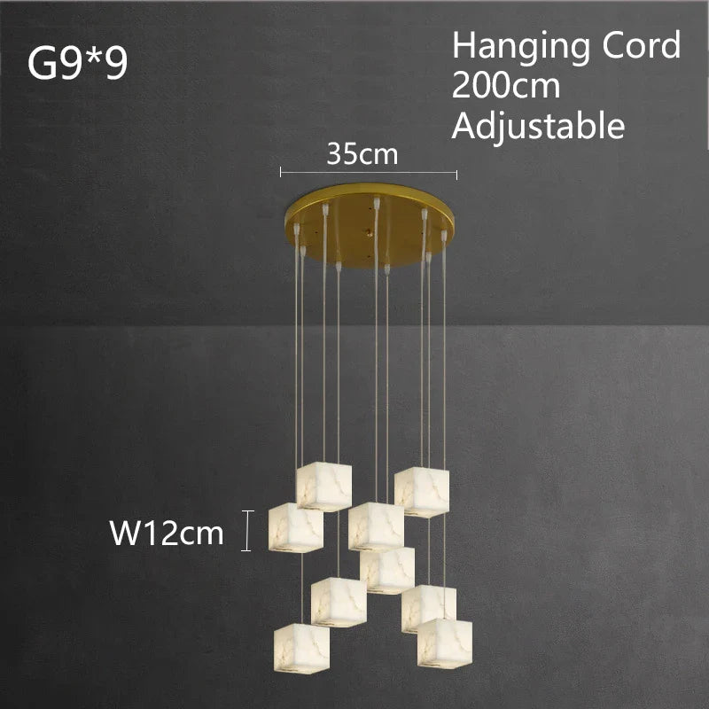 Afralia™ Golden Lucite Staircase Pendant Light, Elegant Living Room Ceiling Decor