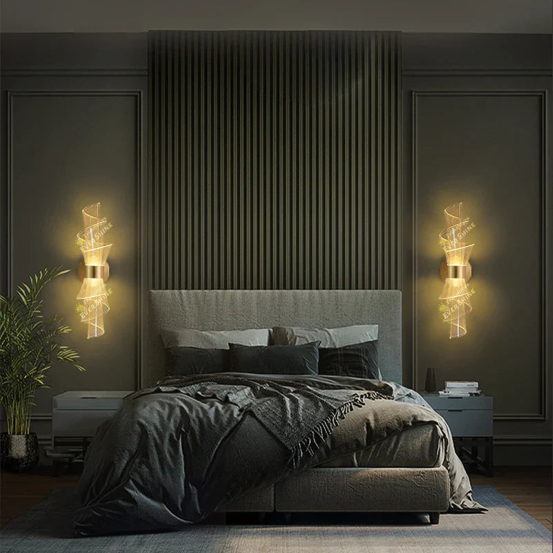 Nordic LED Wall Light Sconce for Home Living Room Bedroom Study Corridor, Afralia™ Bedside Wall Lamp