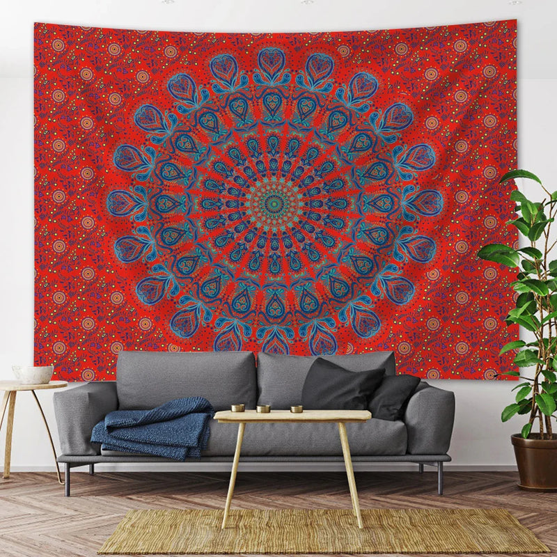 Afralia™ Mandala Psychedelic Tapestry: Boho Yoga Mat & Room Wall Decor