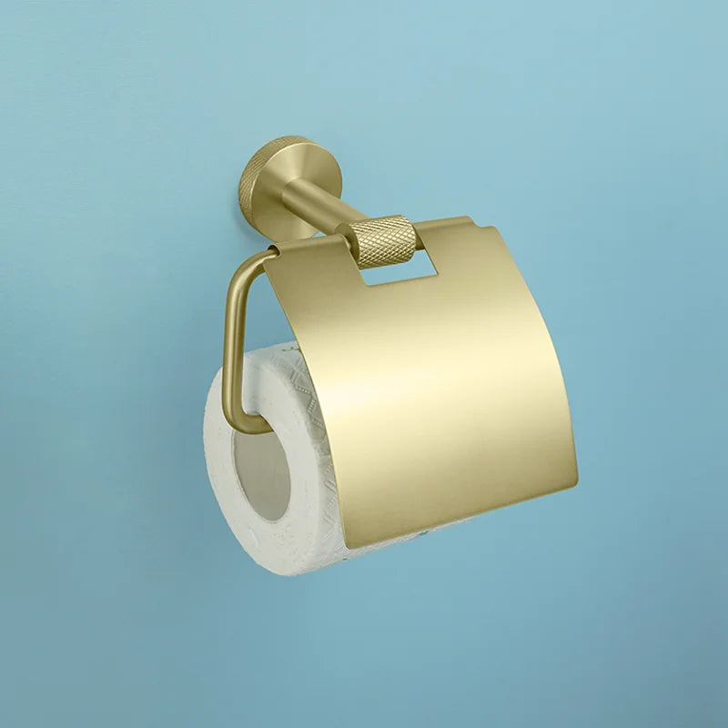 Afralia™ Gold Hardware Set: Towel Bar, Toilet Paper Holder, Robe Hook, Cup Hanger