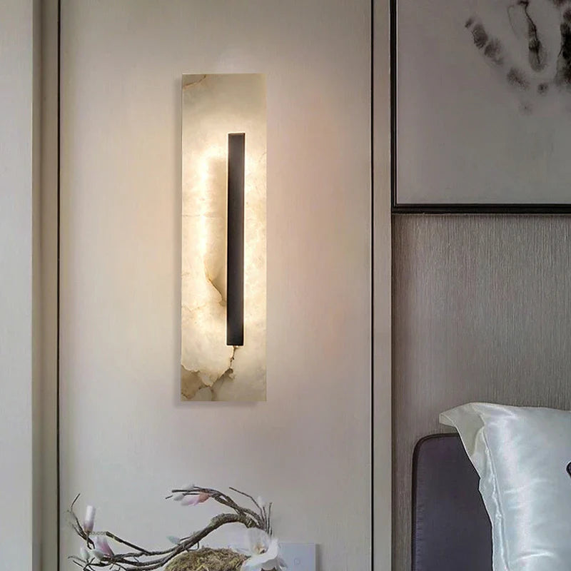 Afralia™ Marble LED Wall Lamp High-End Home Decor Sconce for Living Room, Bedroom, Hallway