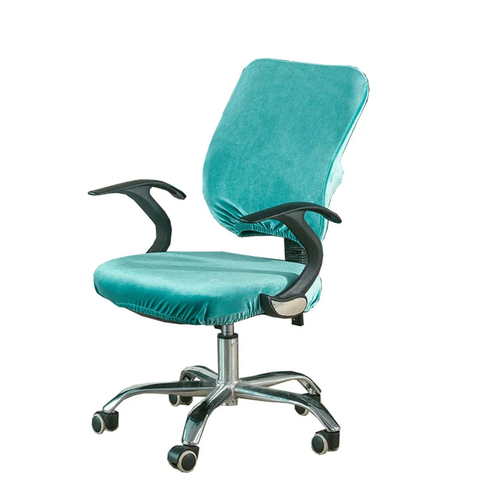 Afralia™ Velvet Office Chair Cover Slipcover: Stretch Spandex Seat Protector