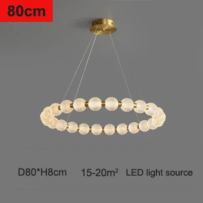 Afralia™ Glass Ball LED Chandelier Pendant for Living Room & Bedroom