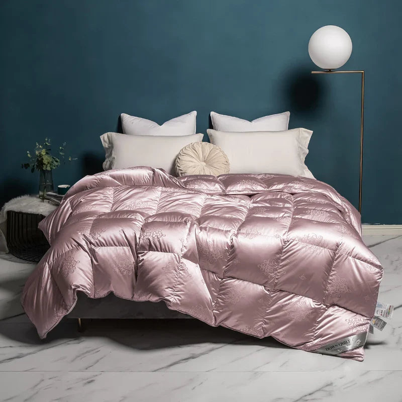 Afralia™ Luxe Goose/Duck Down Quilt: Fluffy Cozy Warmth, Queen King Size