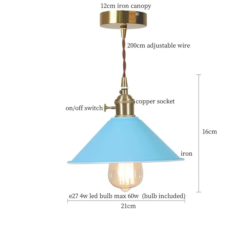 Afralia™ Yellow Iron Art LED Pendant Lights - Modern Nordic Style for Home Decor