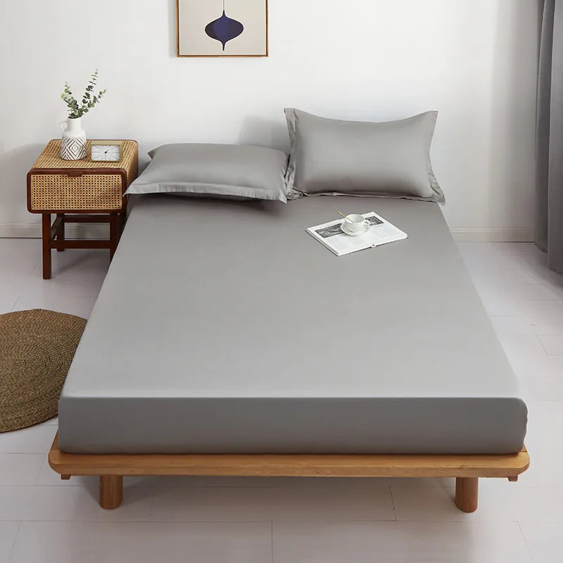 Afralia™ Cotton Fitted Sheet Set Cozy Bedsheet Pillowcases King Twin Queen Full Size