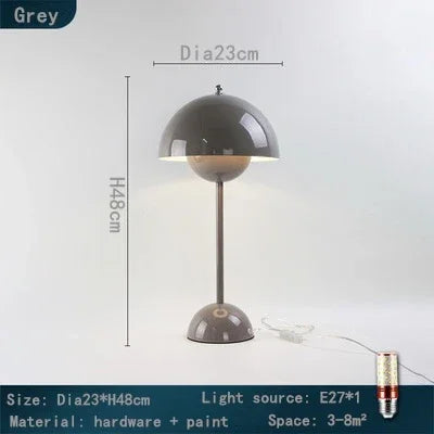 Afralia™ Modern Iron Mushroom LED Table Lamp for Home Office Study Bedside