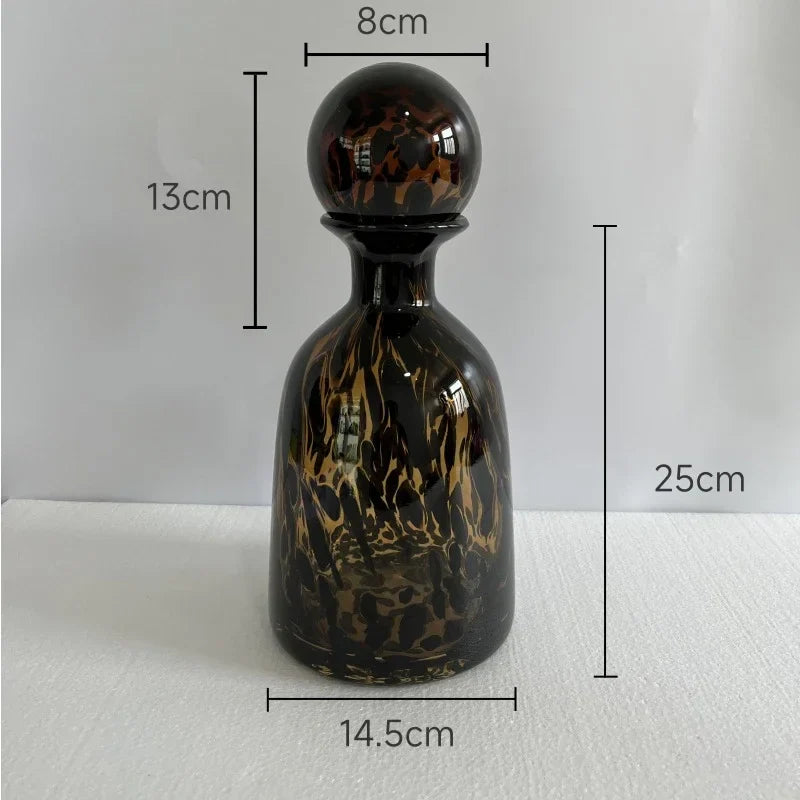 Afralia™ Leopard Texture Glass Vase: Modern Floral Vase for Chic Room Decor