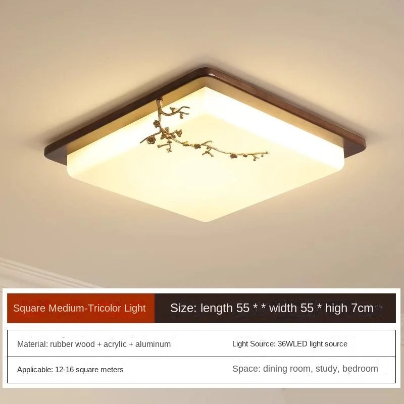 Afralia™ Antique Copper LED Ceiling Light - Traditional Chinese Art Painting Surface Lamp