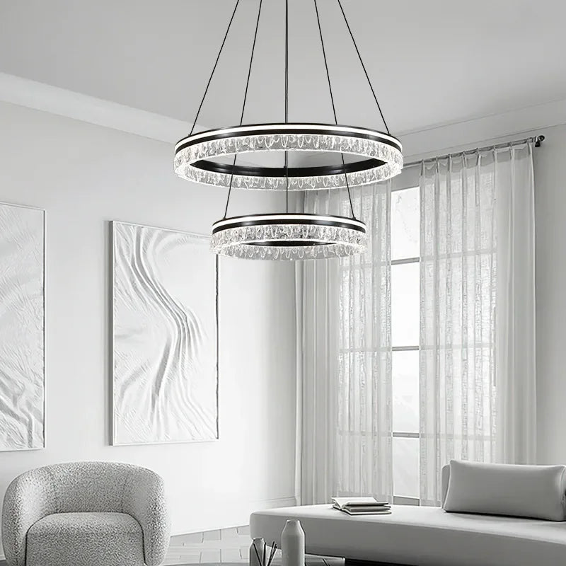 Afralia™ Nordic Ring LED Chandelier: Dimmable Luxury Lighting Fixture for Living Room, Kitchen, Bedroom