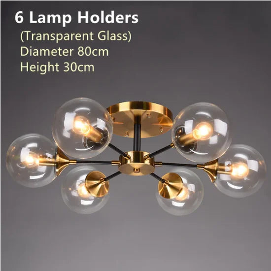 Afralia™ Glass Ball Chandeliers: Scandinavian LED Ceiling Lamps for Living Room & Bedroom