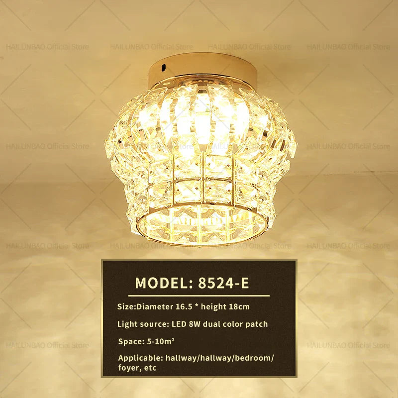 Afralia™ Elegant Crystal Ceiling Light for Entryway, Stairs, and Hallway