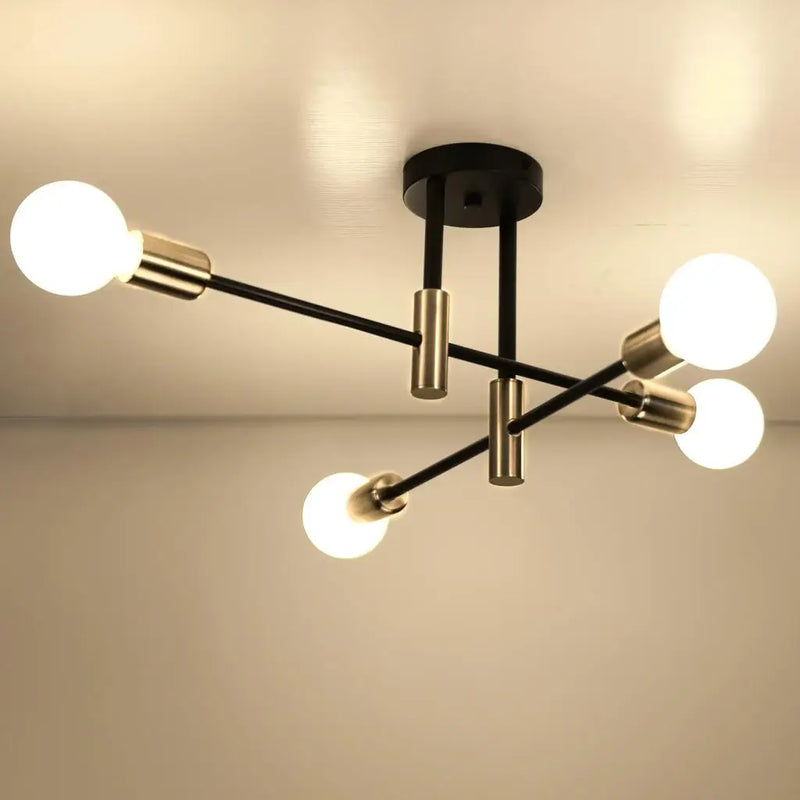 Afralia™ Industrial Chandelier: Modern Wrought Iron LED Ceiling Lamp for Home Decor