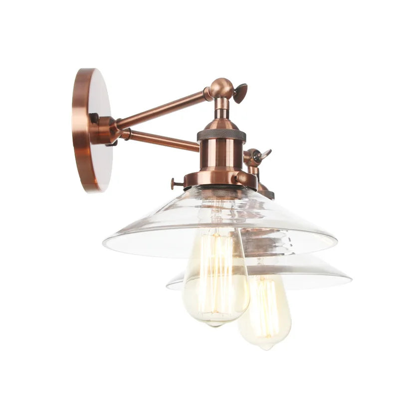 Afralia™ Vintage Loft Art Glass Wall Lamp - LED Study Aisle Bedside Light