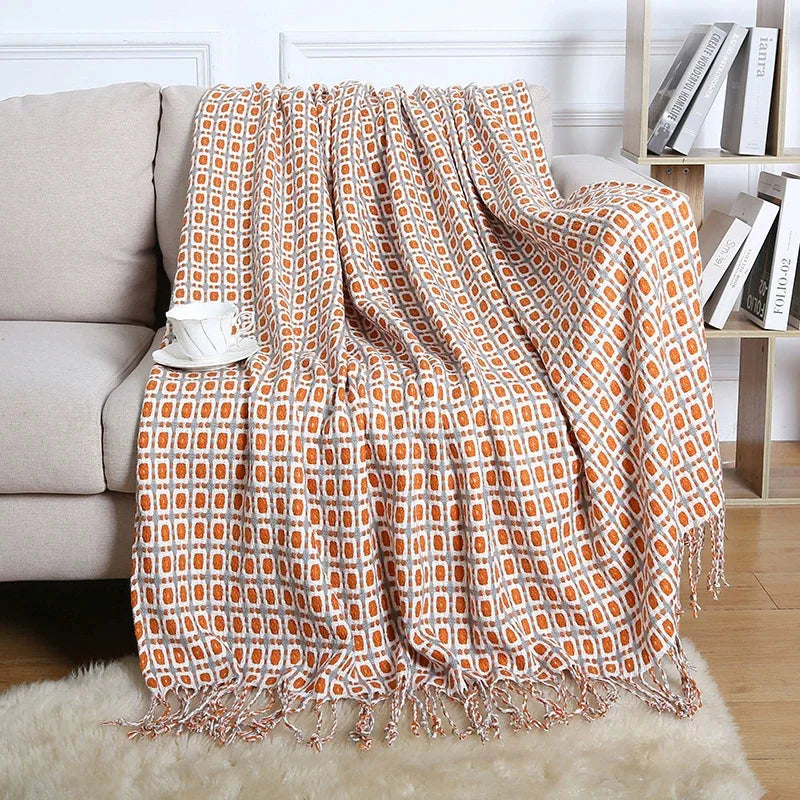 Afralia™ Nordic Faux Cashmere Tassel Blanket for All Seasons
