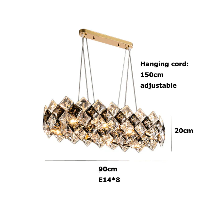 Afralia™ Luxury Crystal Chandelier Lighting for Dinning Room