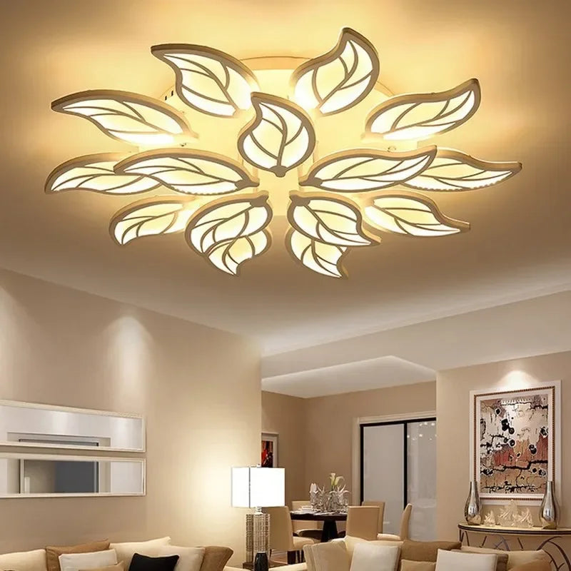 Afralia™ Leaf LED Ceiling Lamp for Study Bedroom Living Room Hotel Lighting