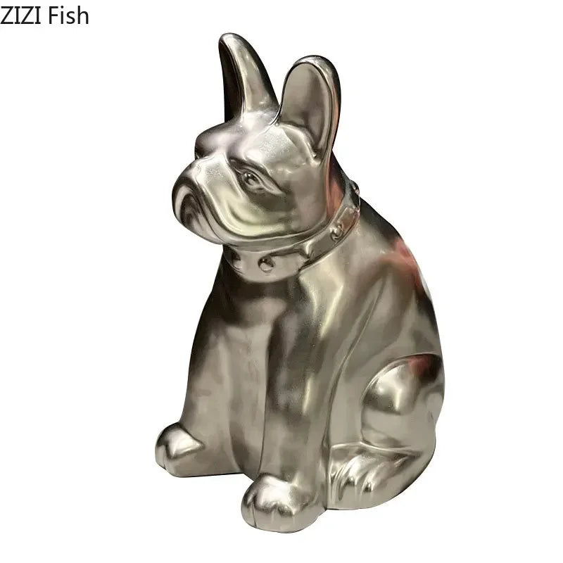 Afralia™ French Bulldog Ceramic Tissue Box - Creative Desk Decoration for Home and Office