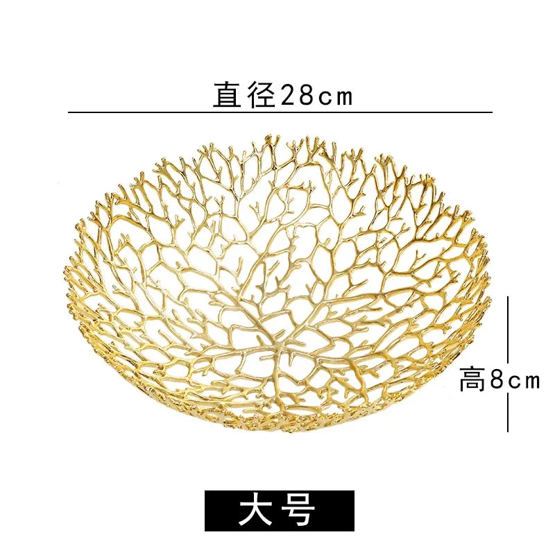 Afralia™ Coral Shapes Metal Tray: Stylish Home Decor Organization Container