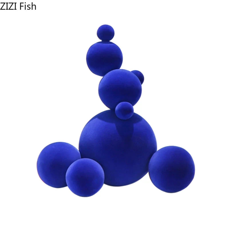 Afralia™ Snowman Flocking Resin Statue Modern Desk Ornament Sculpture