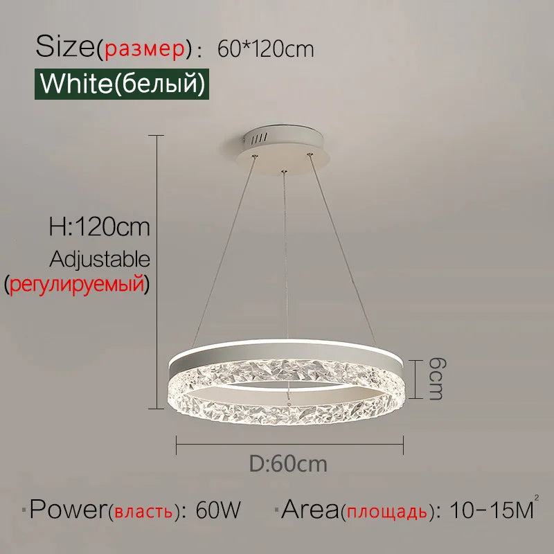 Afralia™ Crystal Ring LED Pendant Light - Modern Home Lighting for Bedroom and Restaurant