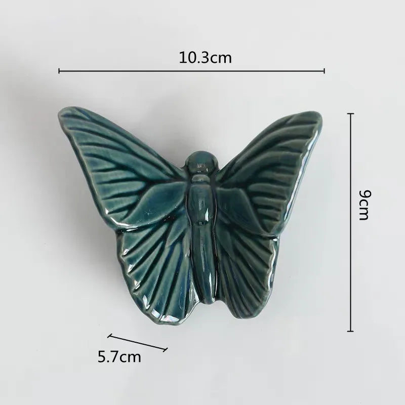Afralia™ Ceramic Butterfly Wall Decor - 3D Papilionid Aesthetic Hanging Art
