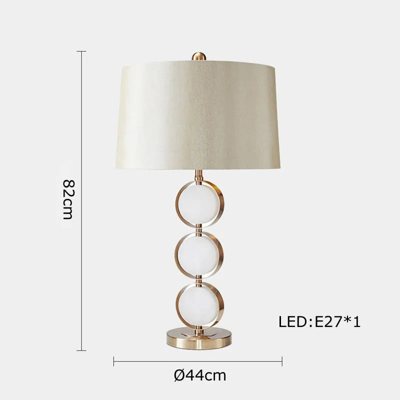 Afralia™ Oriental Marble LED Desk Lamp Classy Home Decor Luxury Textile Table Light.
