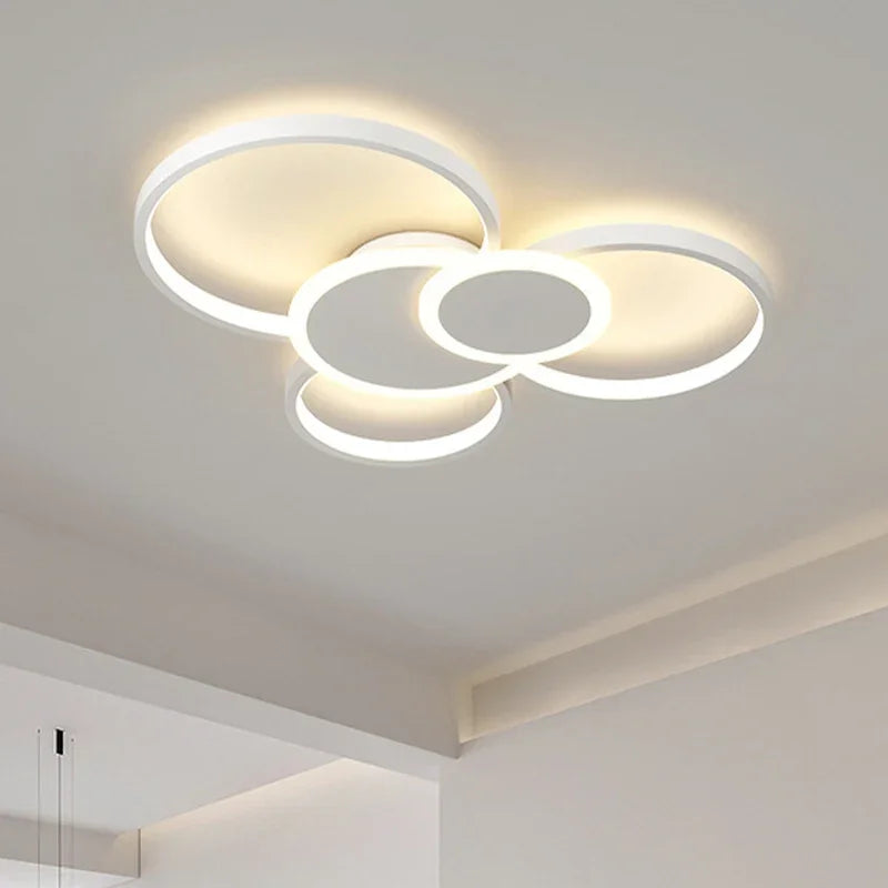 Afralia™ Modern Circles LED Dimmable Chandelier: Minimalist Nordic Living Room & Bedroom Lighting