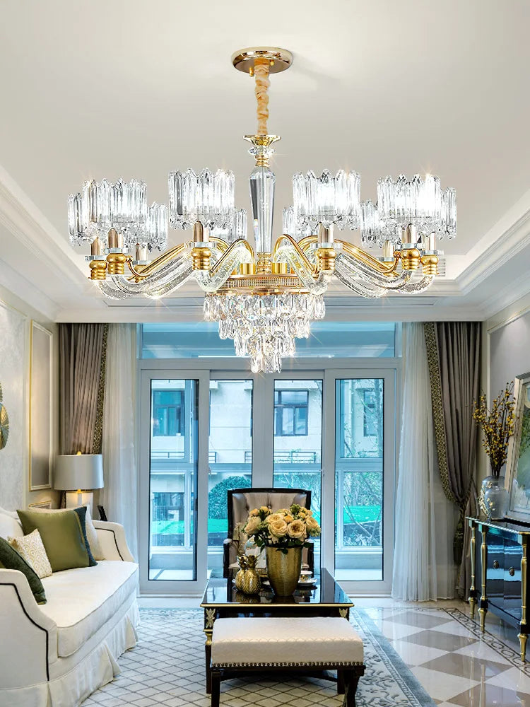 Afralia™ Crystal Chandelier: Elegant European Garden Lamp for Living Room, Bedroom