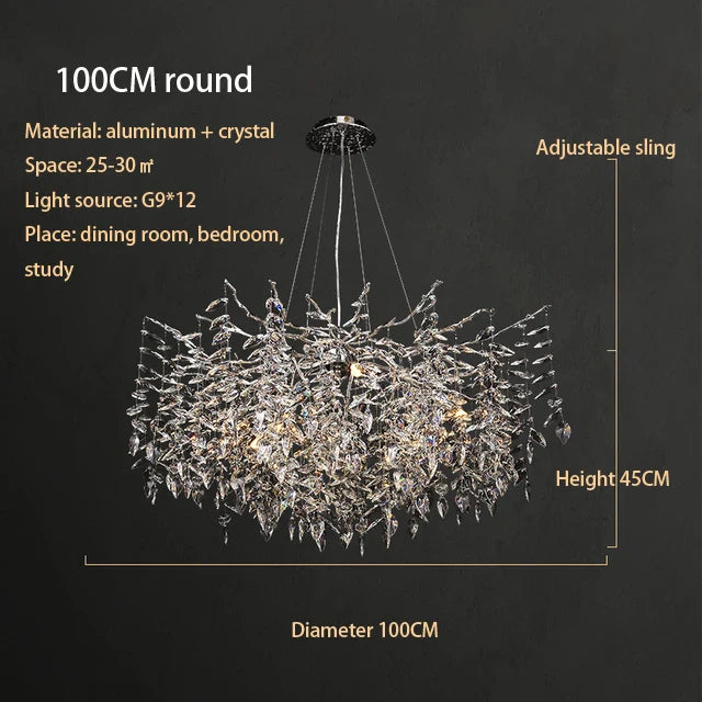 Afralia™ Crystal Chrome Chandelier: Luxury Pendant Lamp for Living Rooms, Villas, and Restaurants