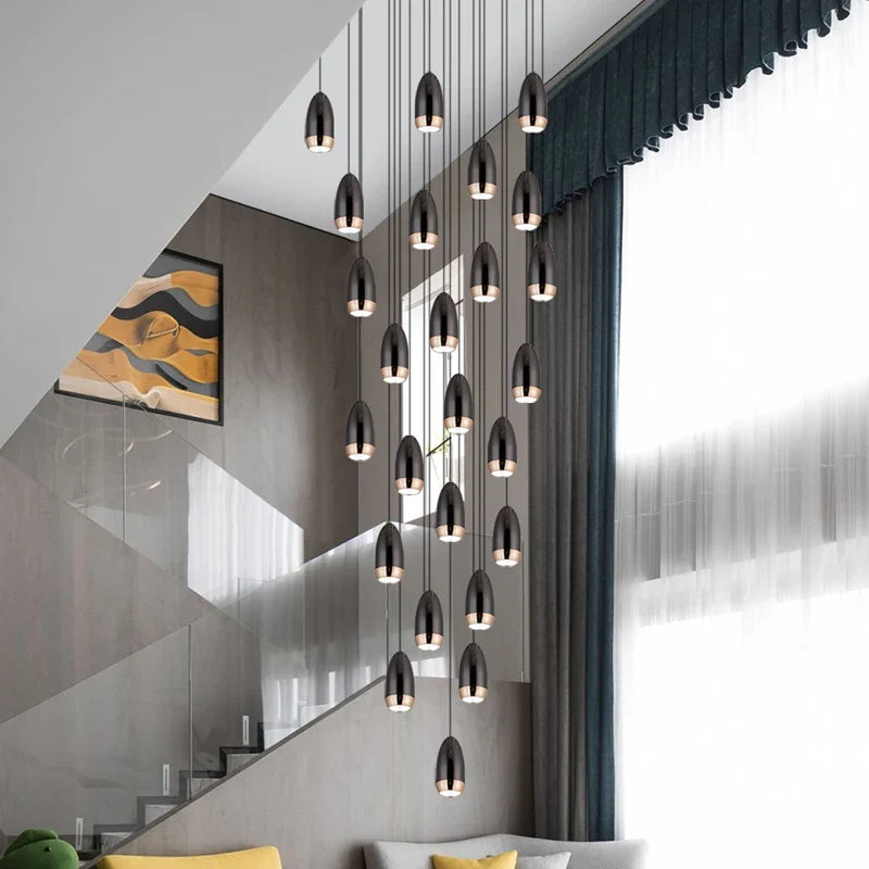 Afralia™ Modern LED Mini Chandelier for Penthouse Villa Kitchen Living Room & Staircase